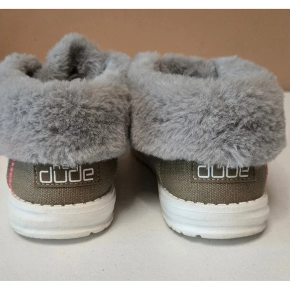 Hey Dude Women's Britt Boho Fur Lined Slip On Shoes‎ Gray Pink Size 11 - Picture 4 of 7